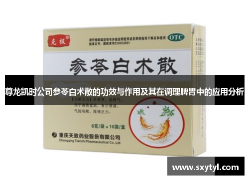 尊龙凯时公司参苓白术散的功效与作用及其在调理脾胃中的应用分析